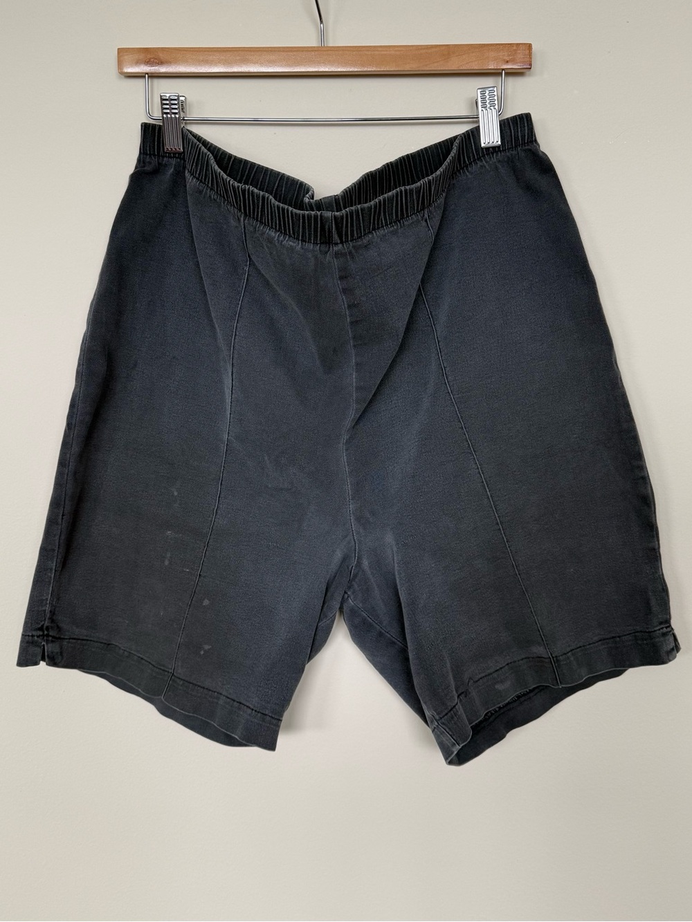 Vintage 90’s Black Stretch Shorts Casual Elastic Waist Size Large Casual Summer